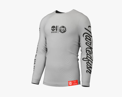 Crash it - White Unisex Long Sleeve Rash Guard